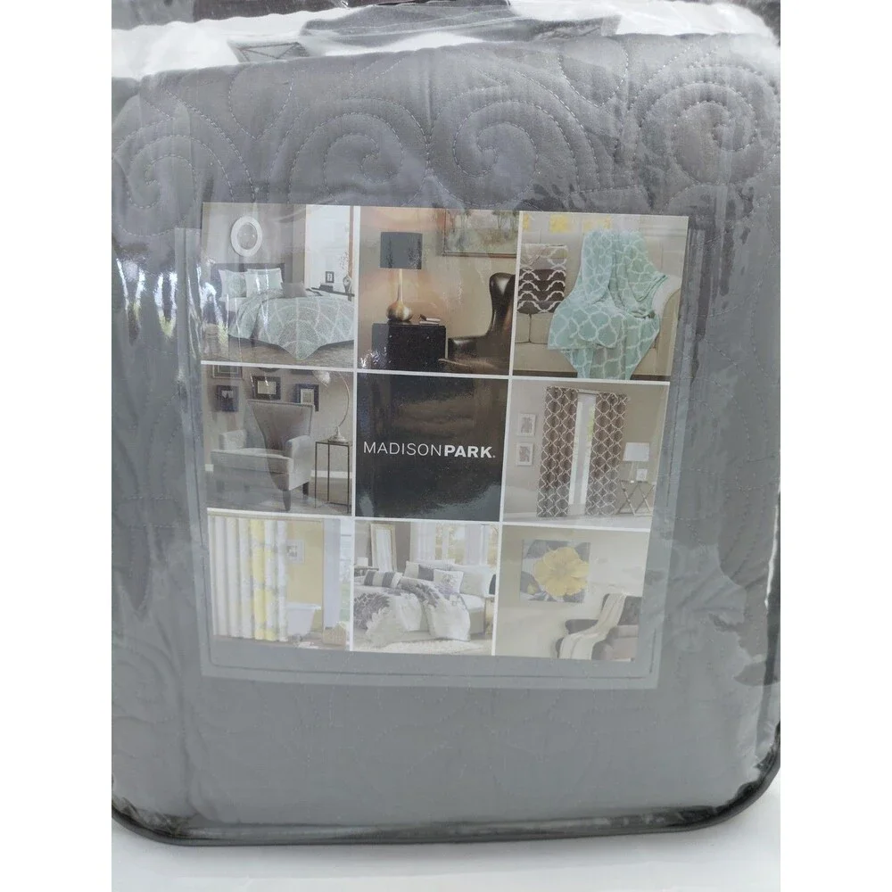 MadisonPark Quebec Bedspread Set | FULL Size | GRAY.